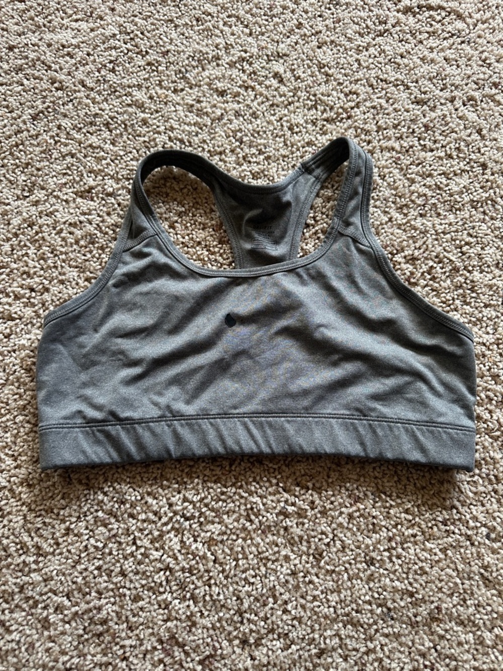 Nike Gray Racerback Sports Bra - Dark Heather Gray